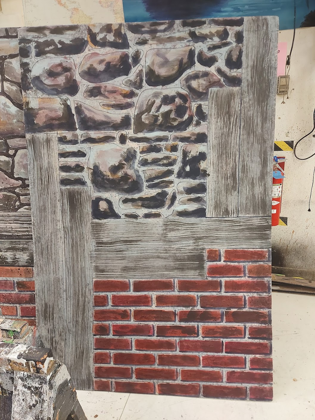 additional texture added on the bricks, stones, and wood planks